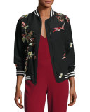 Lila Embroidered Bomber Jacket, Multicolor