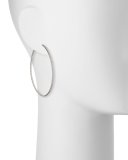 55mm White Gold Micro Diamond Hoop Earrings, 2ct