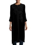 Talvia Velvet Midi Coat, Black