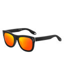Metal & Rubber Square Sunglasses