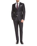 Trofeo Wool Tonal-Check Two-Piece Suit, Charcoal