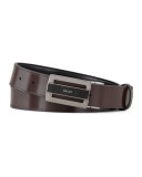 Fabazia Reversible Logo Belt, Brown
