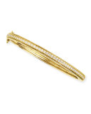Engraved Pave Diamond Bangle with Side Scrollwork