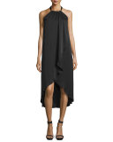 Seti Drape-Front Halter-Neck Dress