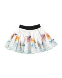 Brenda Graceful Swimmers A-Line Skirt, White, Size 2T-14