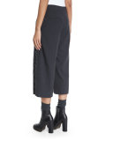 Embellished-Houndstooth Cropped Pants, Anthracite