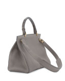 Margutta Alligator-Trim Top-Handle Satchel Bag, Gray