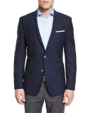 Hutson Grid Two-Button Sport Coat, Bright Blue/Navy