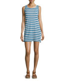 The Muscle Tee Striped Tank Dress, Blue Wayfarer