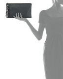Janis Leather Clutch Bag, Dark Green