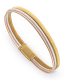 Masai Three-Row 18K Yellow, Rose & White Gold Bracelet