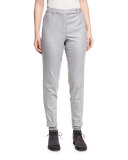 Jari Slim-Leg Cuffed Pants, Powder Angel Melange