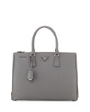 Saffiano Lux Executive Tote Bag, Dark Gray (Marmo)