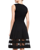 Lace-Inset Flounce Skirt Dress