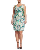 Dolomiti Flower-Print Sheath Dress, Plus Size