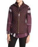 Tindale Quilted Zip-Front Vest, Dark Elderberry
