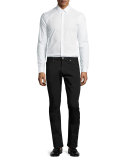 AJ Cotton Five-Pocket Pants, Navy