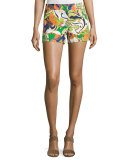 Paisley-Printed Short Shorts