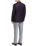 Houndstooth Two-Button Sport Coat, Burgundy/Navy