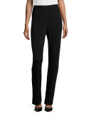 Flat Knit Wool Pants, Black, Petite 