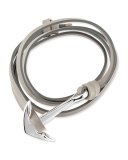 Anchor Leather Bracelet, Gray