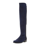 50/50 Suede Over-the-Knee Boot, Nice Blue