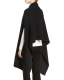 Cashmere Knit/Woven Combo Cape