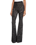 High-Waist Flare-Leg Pants, Black/Combo