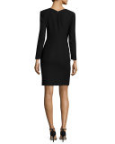 Tech Cady Flap-Collar Dress, Black