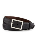 Matte Alligator Belt with Sterling Silver Buckle (Made to Order)