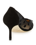 Dorothy Polka-Dot Mesh Pump, Black/Bronze