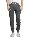 Double-Faced Melange Lounge Trousers, Charcoal