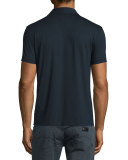 Short-Sleeve Stretch Polo Shirt, Navy