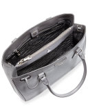 Saffiano Small Double-Handle Tote Bag, Gray (Marmo)