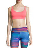 Graphic-Printed Capri Sport Leggings, White Sands