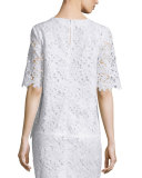floral lace short-sleeve top