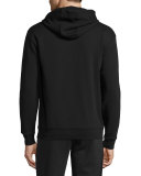 Embroidered Logo Hoodie, Dark Black Melange