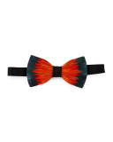 Lotus Pheasant-Feather Bow Tie, Orange