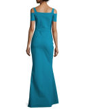 Custom Collection: Julia Cold-Shoulder Ruched Gown 