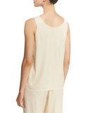 Raw-Edge Crepe Tank