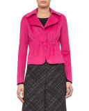 Drawstring-Waist Open Jacket, Pink