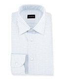 Box Check Twill Dress Shirt, White