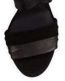 Beatrice Leather & Suede Wrap Sandal, Black