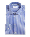 Bold-Stripe Dress Shirt, Blue/White