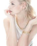 Lentil Ice 24k Gold & Diamond Drop Earrings