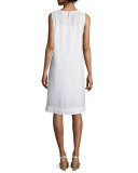 Sleeveless Round-Neck Organic Linen Flare Dress