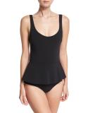 Milo Scoop-Neck Swimdress, Black