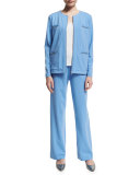Stretch-Cotton Interlock Pants, Petite  