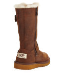 Kensington Leather Buckle-Trim Boot, Toast, Youth