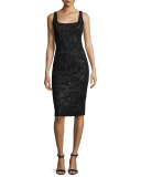 Sleeveless Beaded Cocktail Dress, Black